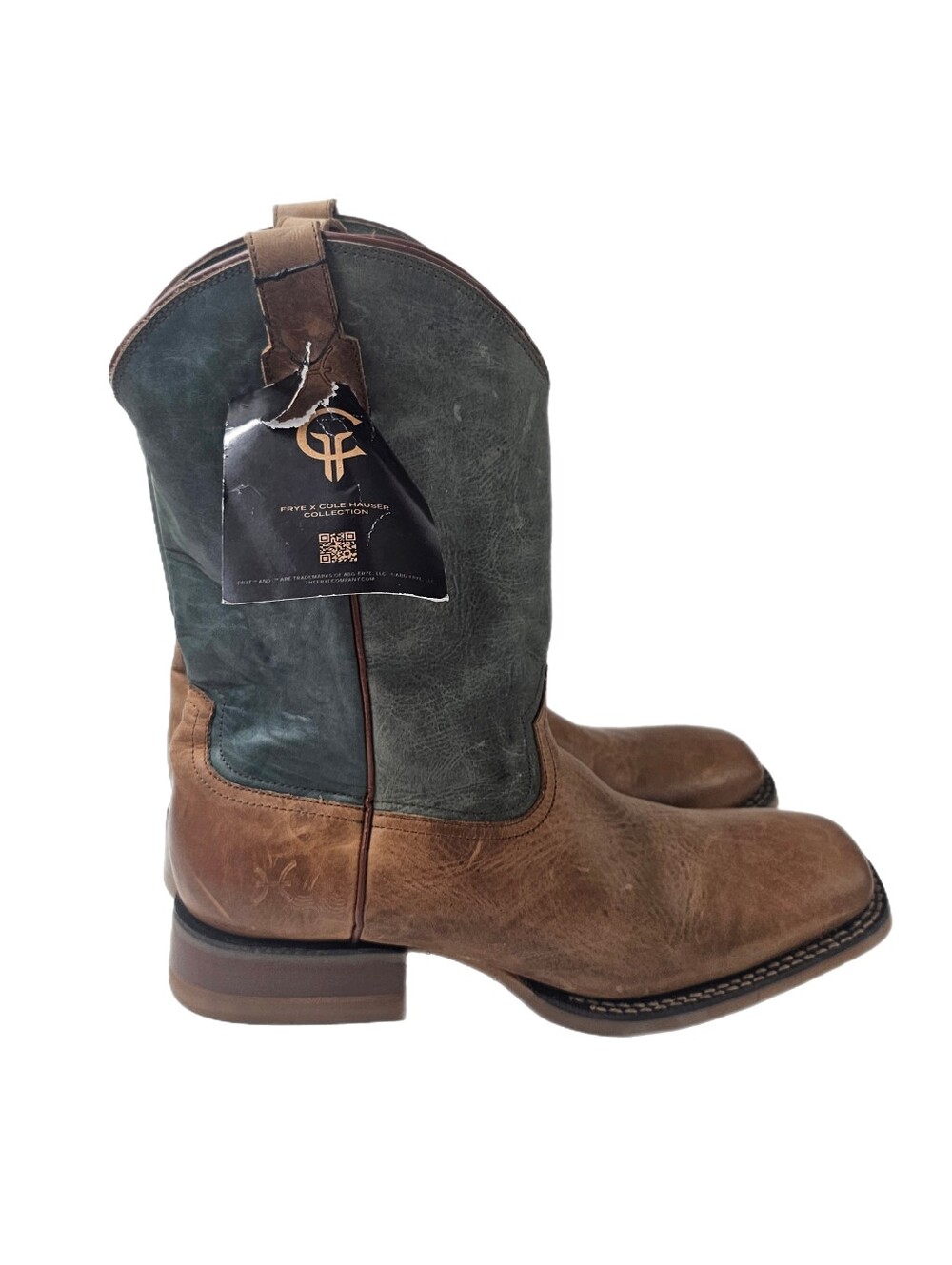 Frye x Cole Hauser Hauser Roper Boots Cognac Green Leather Mens 12D NWT Limited